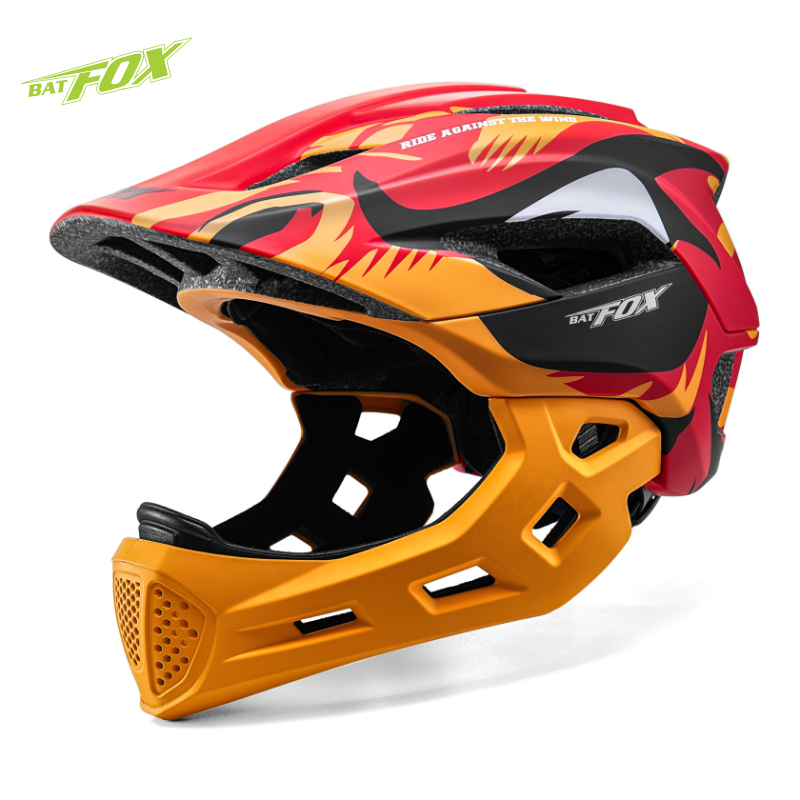 Running Gear Kids - BATFOX-casco de bicicleta de cara completa
