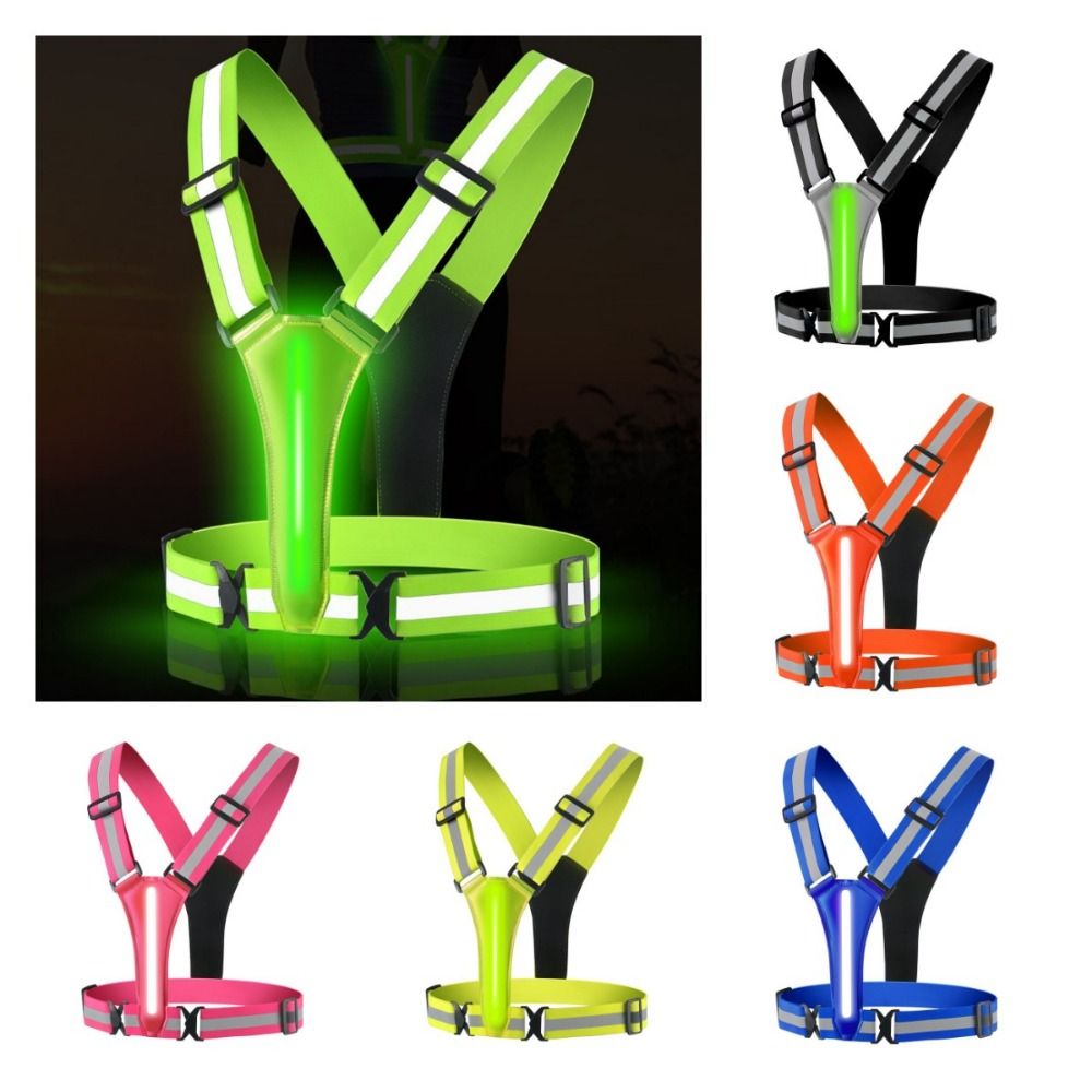 Running Visibility Gear - Chaleco reflectante LED recargable por USB,
