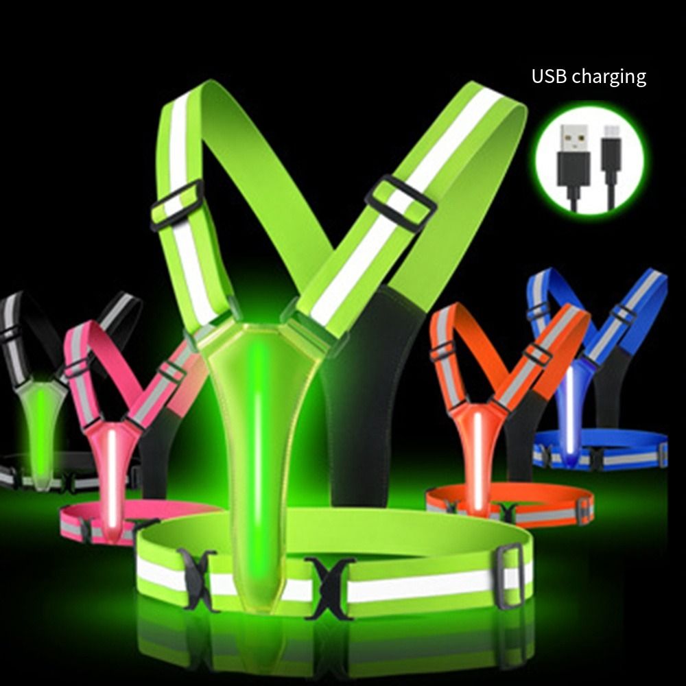 Running Visibility Gear - Chaleco reflectante LED recargable por USB,