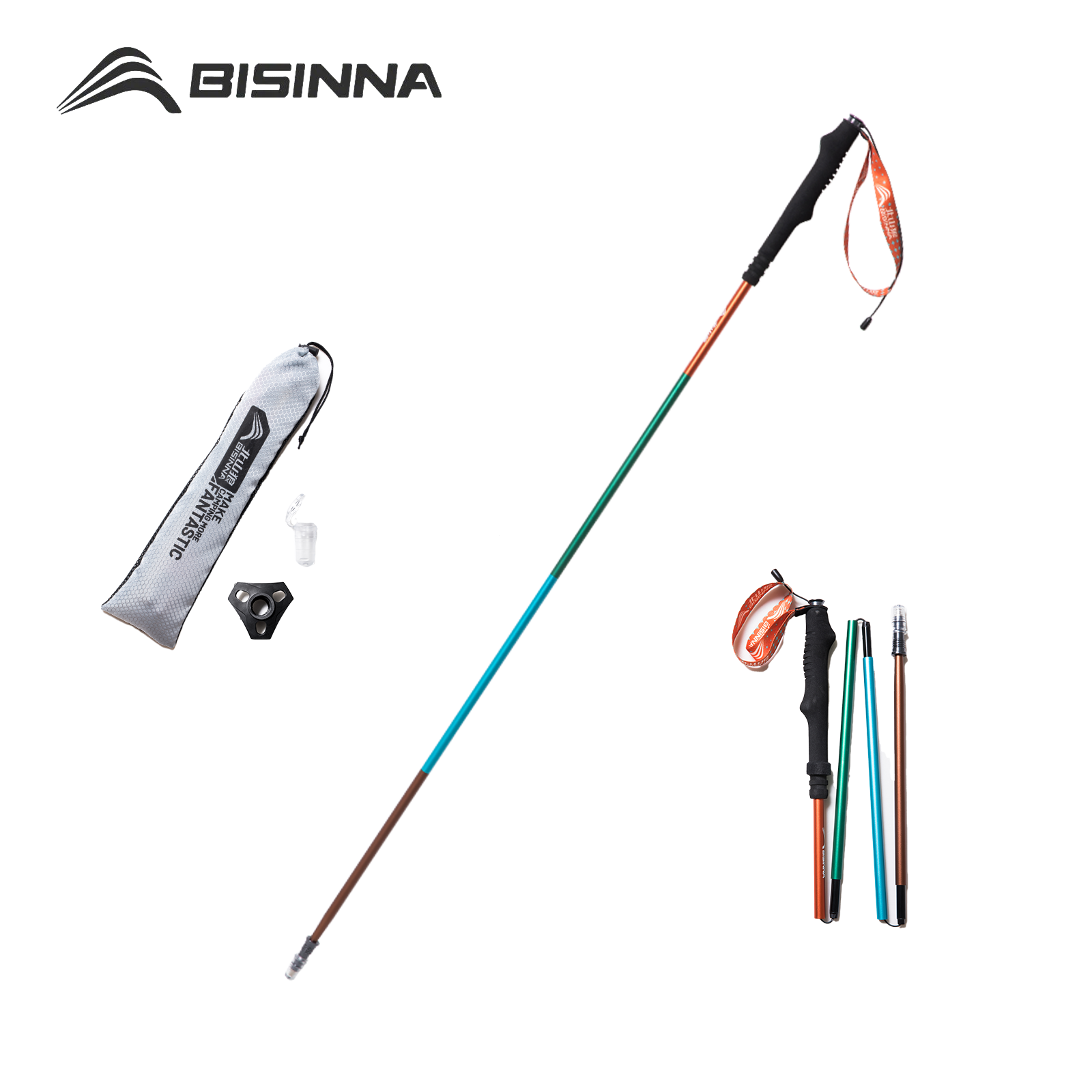 Trekking Pole Carbon - BISINNA, 2 palos de trekking ultraligeros