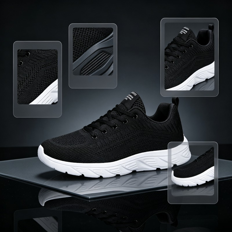 Running Shoes Men - Zapatillas deportivas de punto transpirables para